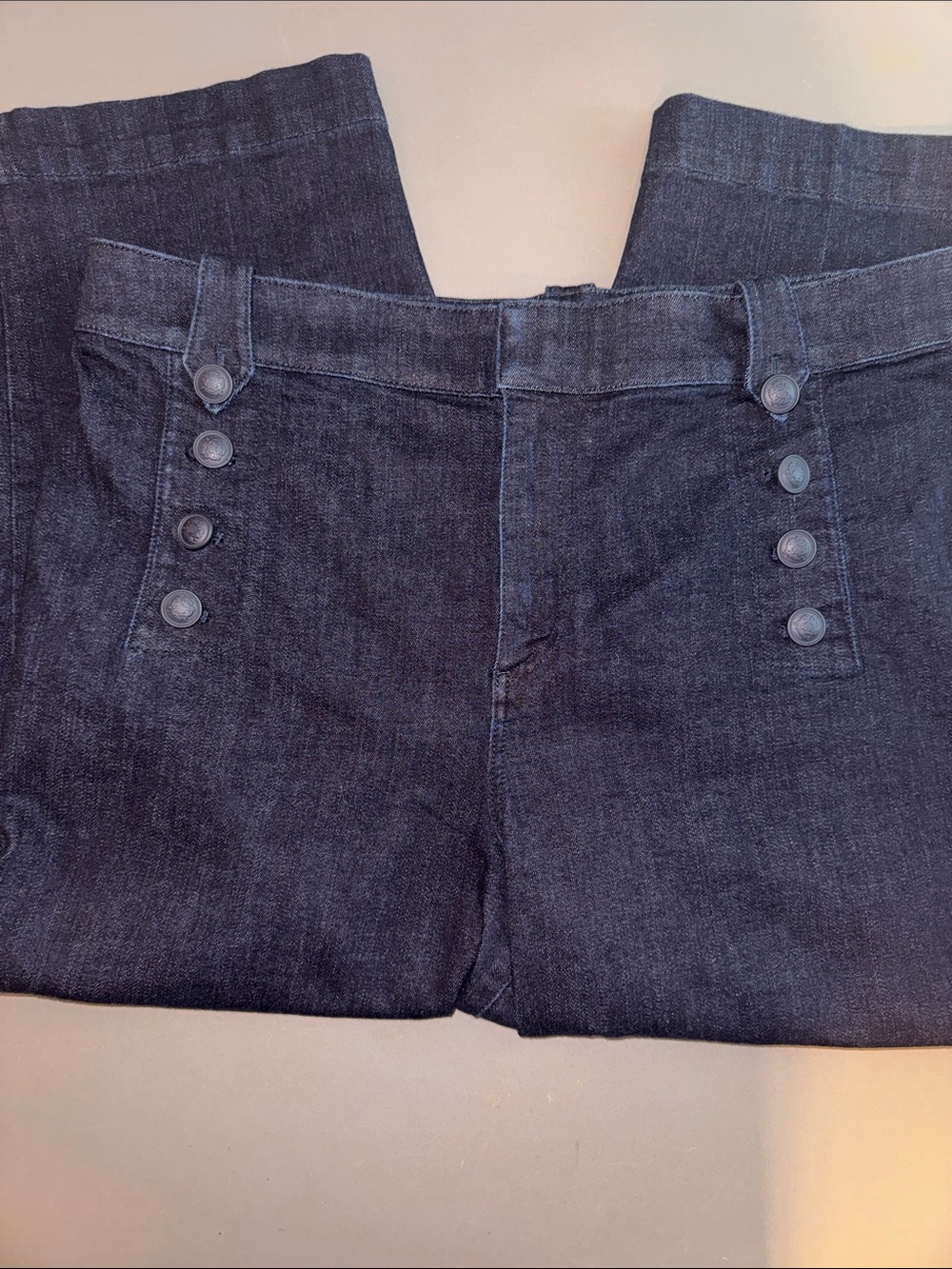 TALBOTS Womens' Marina Dark Wash Cropped Straight Leg Sailor Jeans Size 16P EUC - Picture 10 of 10